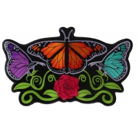 Butterflies and Flower Large Ladies Back Patch