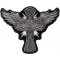 Cross with Wings Iron on Christian Patch