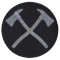 Crossed Firefighter Axes In Silver Patch
