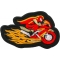 Red Cape Biker on Motorcycle Patch