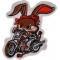 Cute Mean Rabbit on Motorcycle Patch
