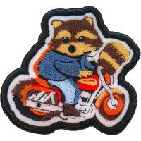 Cute Raccoon Biker Motorcycle Patch Embroidered