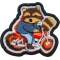 Cute Raccoon Biker on Motorcycle Patch