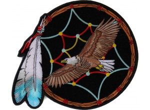 Feather Dreamcatcher Eagle Patch Medium | Embroidered Patches