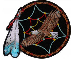 Feather Dreamcatcher Eagle Patch Medium | Embroidered Patches