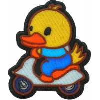 Duck on Board Bike Iron on Patch