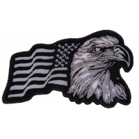 Silver Eagle US Flag Facing Right Patch | Embroidered Patches