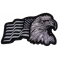 Silver Eagle US Flag Facing Right Patriotic Iron on Patch