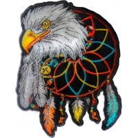Eagle Feathers Dreamcatcher Native Shaman Embroidered Iron on or Sew on Patch 