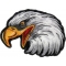 Eagle Head Left facing Iron on Biker Patch