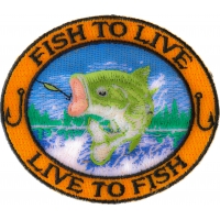 Fish To Live Bass Patch For Fishermen | Embroidered Patches