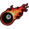 Flaming 8 Ball Iron on Biker Patch