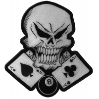 Gambler Skull Large Back Patch