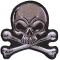 Gray Skull and Cross Bones Patch