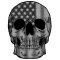 American Flag Skull Patch