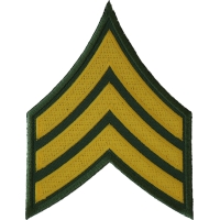 Green and Yellow Sergeant Chevron Patch 