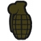 Grenade Iron on Patch In OD Green