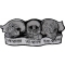 Heard Nothing Saw Nothing Said Nothing Skulls Patch