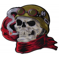 Helmet Skull Scarf Biker 69 Large Back Patch