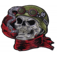 Helmet Skull Scarf Biker 69 Patch