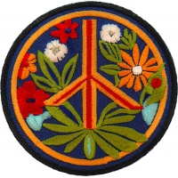 Hippie Flower Peace Patch Embroidered