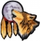 Howling Wolf Moon and Feathers Patch
