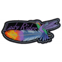 Hummingbird Lady Rider Feather Small Patch