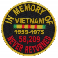 In Memory Of Vietnam Round Patch | US Military Vietnam Veteran Patches