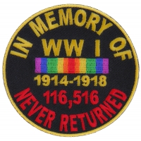 In Memory Of World War 1 Round Patch | US Military Veteran Patches