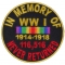 In Memory Of World War 1 Round Iron on Patch