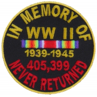 In Memory Of World War 2 Round Patch | US Military Veteran Patches