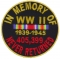 In Memory Of World War 2 Round Patch