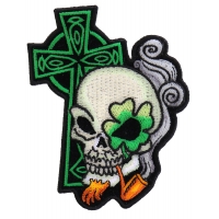 Irish Skull Cross Smoking Pipe Small Patch