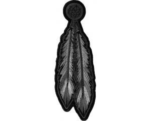 Iron on or sew on Dream Catcher Feather Patch Black and White Embroidery  Iron on Feather Patch with Black and White Embroidery with strong adhesive backing