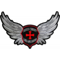 Jesus Christ Lord and Savior Wings Large Christian Back Patch