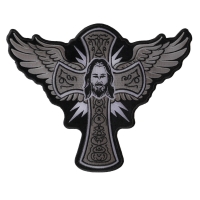 Jesus Wings and Cross Large Christian Back Patch