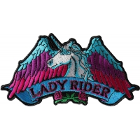 Lady Rider Unicorn Biker Patch