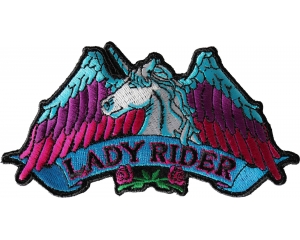Lady Rider Unicorn Biker Patch