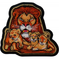 Lion and Babies Iron on Patch