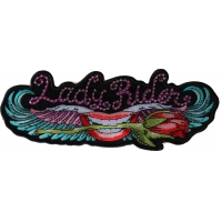 Lips and Rose Lady Rider Large Crystal Patch