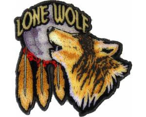 Lone Wolf Howling At The Moon Small Patch | Embroidered Biker Patches