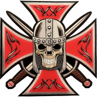 Maltese Cross Skull Knight Patch