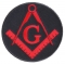 Mason Symbol Novelty Iron on Patch In Red