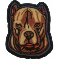 Mean Pitbull Dog Iron on Patch