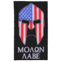 Molon Labe Spartan Patch With US Flag | Embroidered Patches