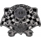Motocycho 69 Skull, Checkered Flags and Wrenches Patch