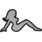 MudFlap Girl Patch In White Facing Right