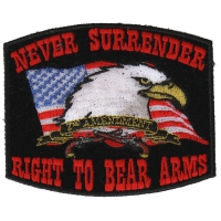 Never Surrender Black 2nd Amendment Patch | US Military Veteran Patches
