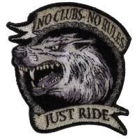No Clubs No Rules Just Ride Wolf Patch