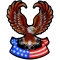 American Flag Eagle on Pistons Patch